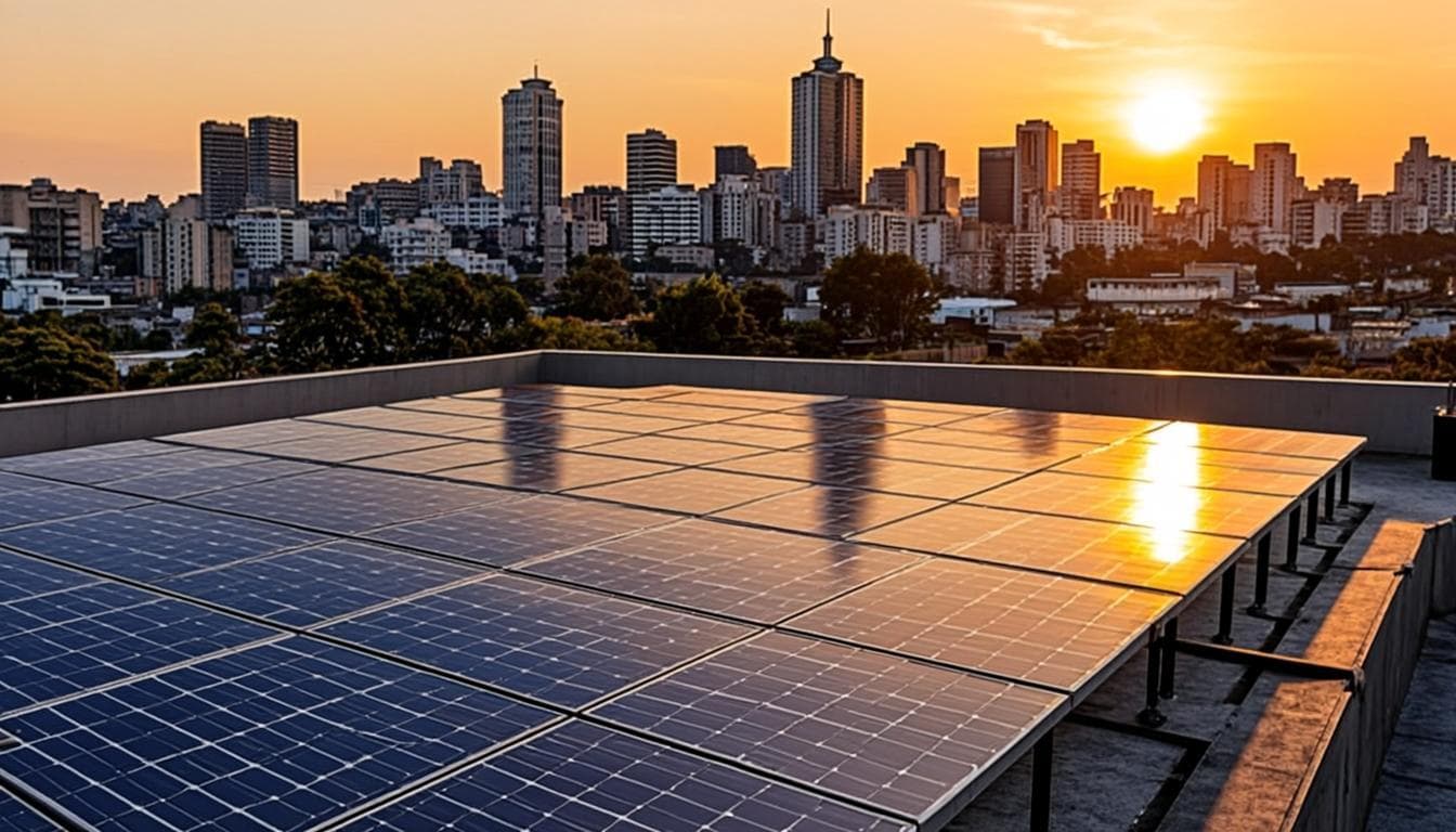 Solar panels on rooftop