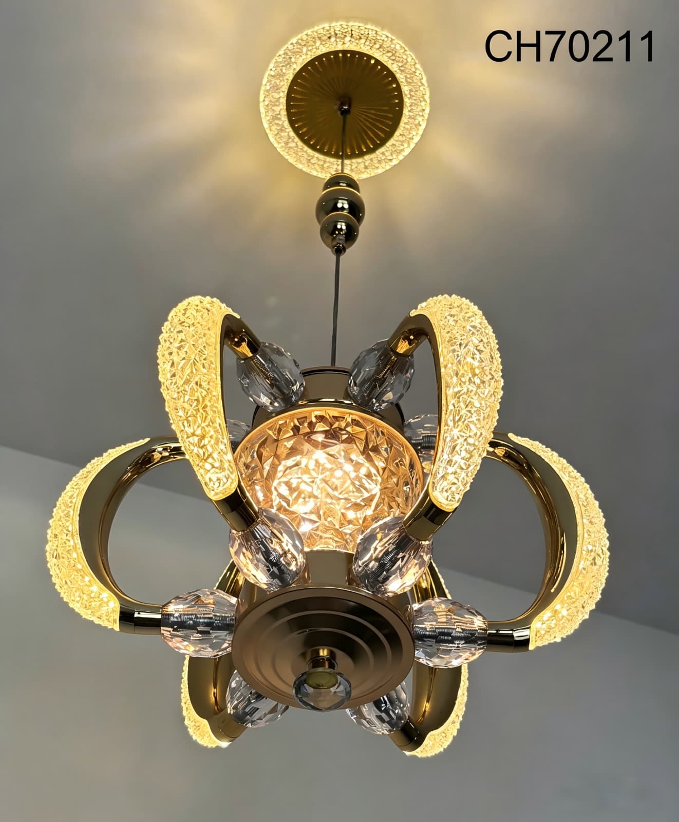 Interlocking Crystal Orbit Chandelier photo 1