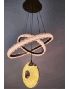 Interlocking Ring & Crystal Drop Pendant photo 1