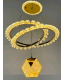 Gold Spiral Crystal Drop Pendant photo 1