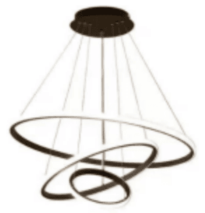 Black Triple-Ring LED Pendant photo 1