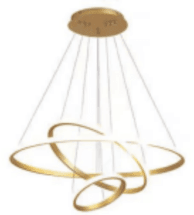 Gold Triple-Ring LED Pendant photo 1