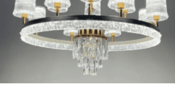Two-Tier Crystal Ring Chandelier photo 1