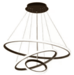 Triple-Ring Black LED Pendant photo 1