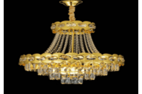 Tiered Gold Crystal Chandelier photo 1