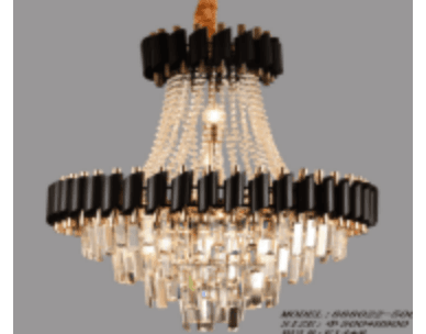 Black Two-Tier Crystal Chandelier photo 1