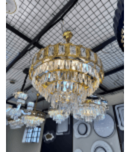 Gold Basket Crystal Chandelier photo 1