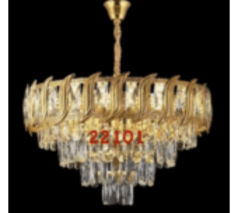 Gold Oval Crystal Chandelier photo 1