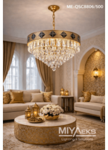 Gold Drum Crystal Chandelier photo 1