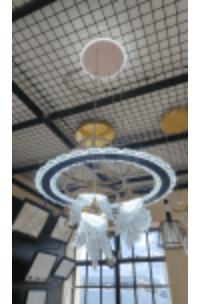 Blue Double-Ring Crystal Ceiling Light photo 1