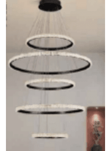 Cascading Five-Ring LED Pendant photo 1