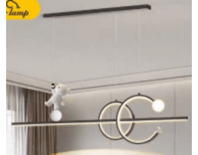 Linear Double-Hoop LED Bar Pendant photo 1