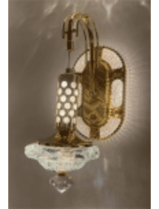 Antique Brass Crystal Wall Sconce photo 1