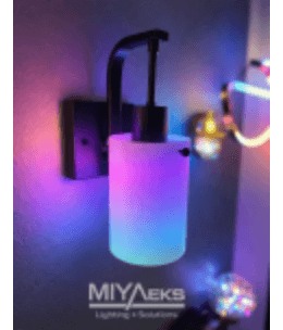 RGB Glass Cylinder Wall Light photo 1