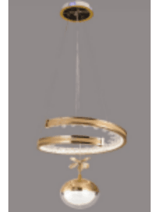 Double-Ring Crystal Globe Pendant photo 1