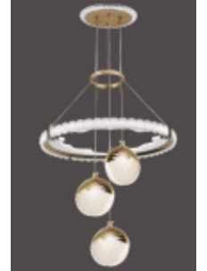 Triple-Globe Crystal Ring Pendant photo 1