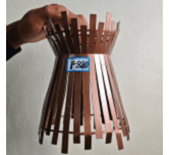 Copper Slatted Hourglass Pendant photo 1