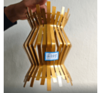 Gold Slatted Lantern Pendant photo 1