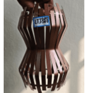 Dark Wood Slatted Hourglass Pendant photo 1