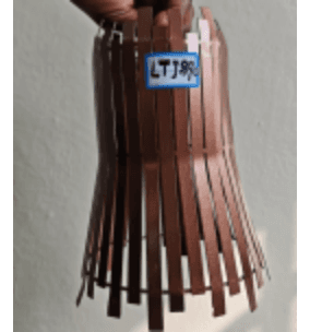 Dark Wood Slatted Bell Pendant photo 1