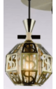 Gold Geometric Cage Pendant photo 1