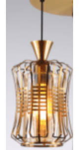 Gold Ribbed Cage Pendant photo 1