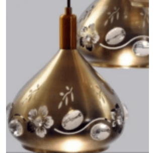 Gold Floral Teardrop Pendant photo 1