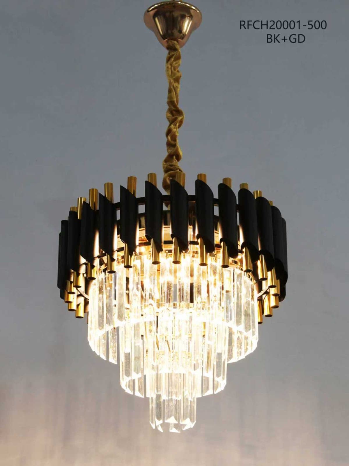 RFCH20001-500 Black & Gold Crystal Chandelier photo 1