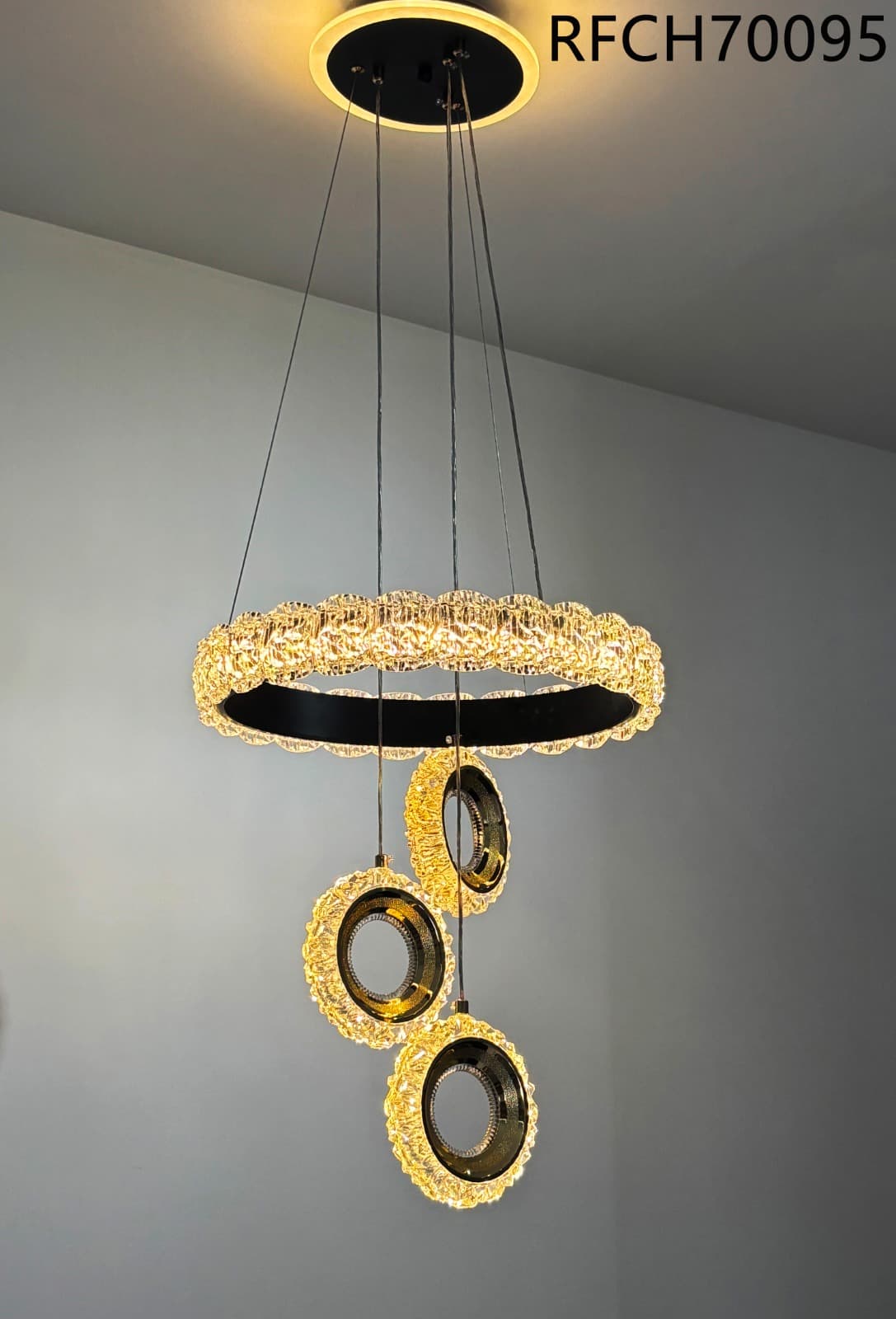 Crystal Ring Three-Shade Chandelier photo 1